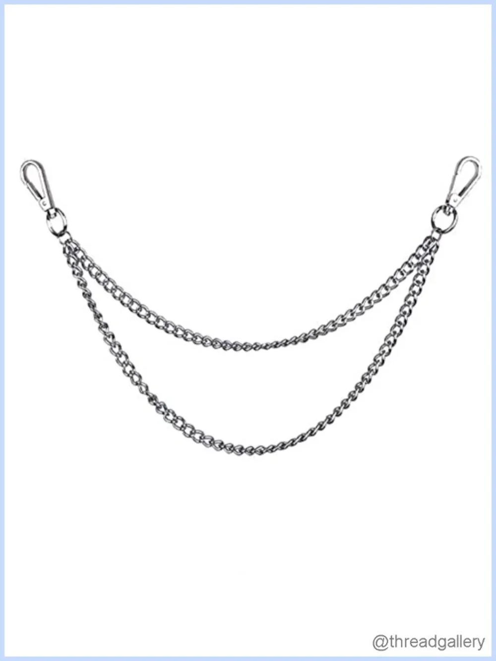Layered Jean Chain Belt Silver Alloy Punk Pants Chain for Women Teen Girls